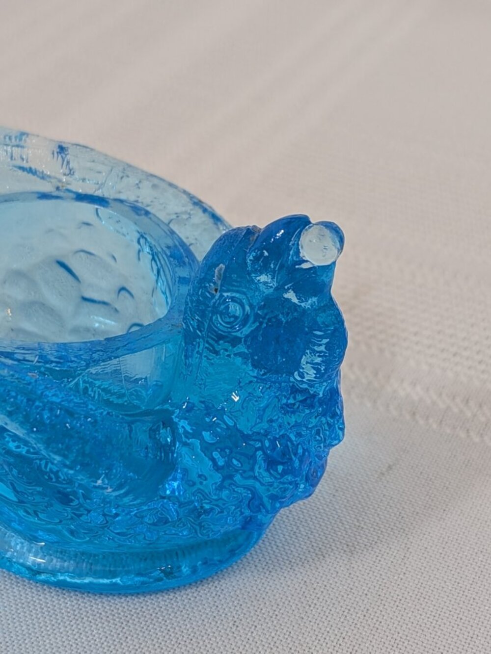 Pair of Vintage Blue Glass Bird & Berry Salt Cellars - Picture 3 of 10